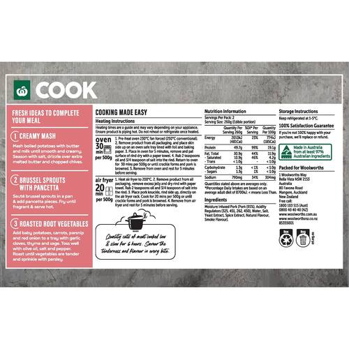 Woolworths Cook Pork Knuckle 650g 1kg bunch