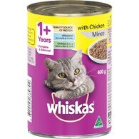 Whiskas Adult 1+ Years Wet Cat Food with Chicken Mince Can