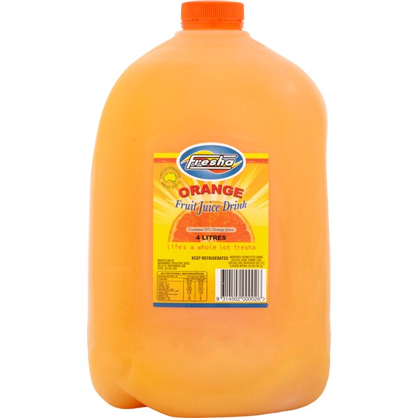 Fresha Chilled Juice Drink Orange 4L