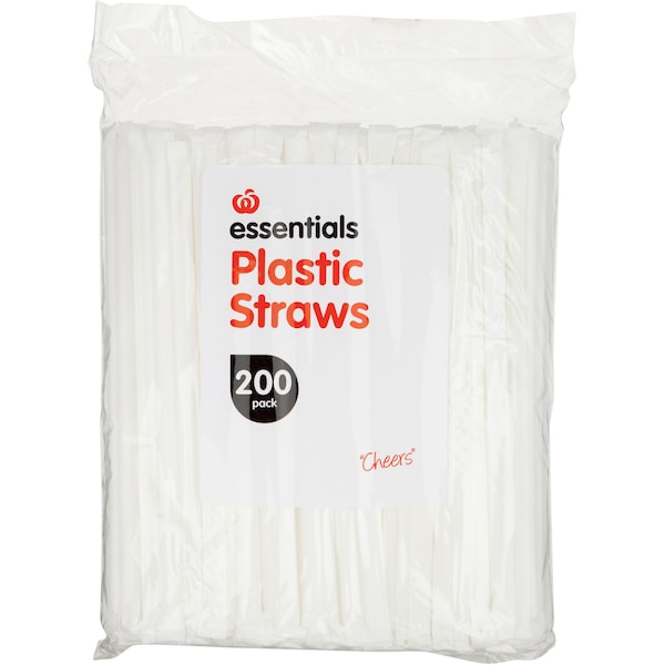 Woolworths Essentials Straws With Paper 200 Pack