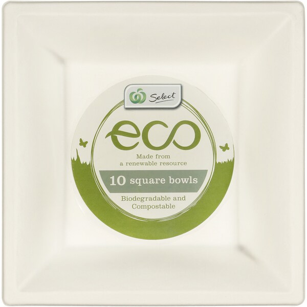 Woolworths Select Eco Square Bowls 10pk