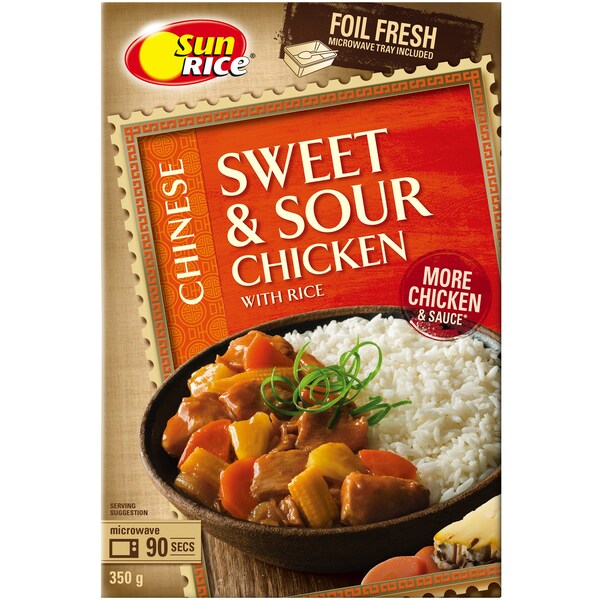 Sunrice Chinese Sweet & Sour Chicken With Rice 350G