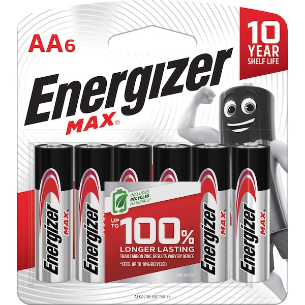 Energizer Max AA Alkaline Batteries 6 pack