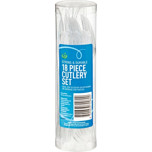 Woolworths Cutlery Clear 18 Pack