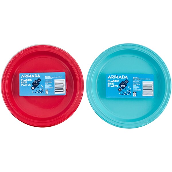 Woolworths Side Plates Assorted 20 Pack