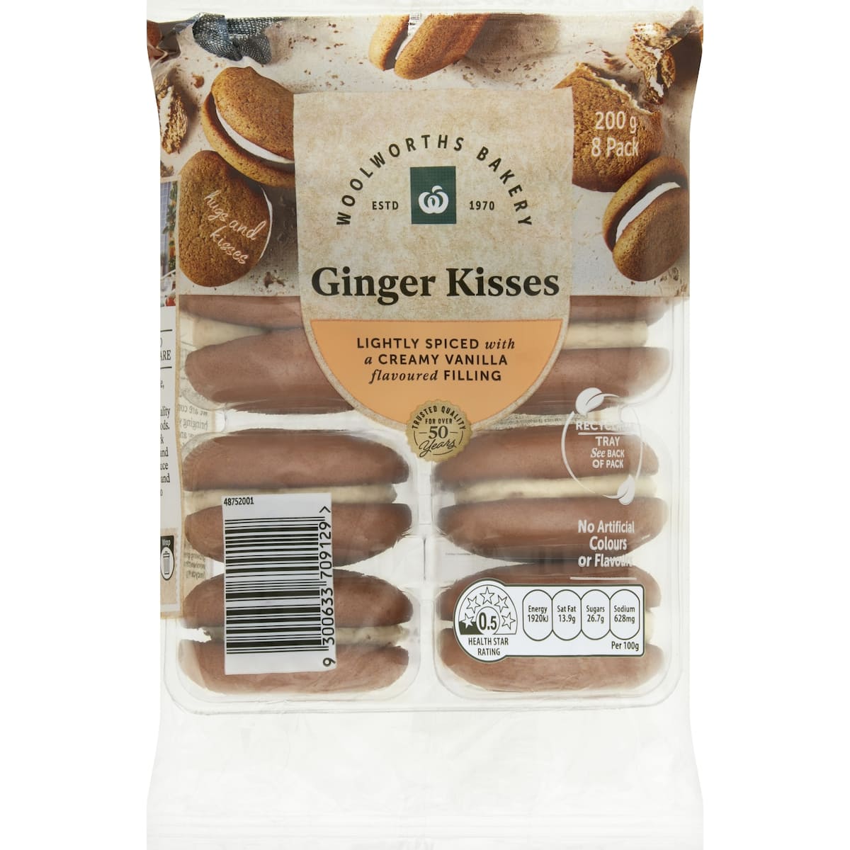 Woolworths Ginger Kisses 8 Pack bunch