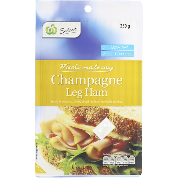 Woolworths Select Ham Champagne Leg 250g