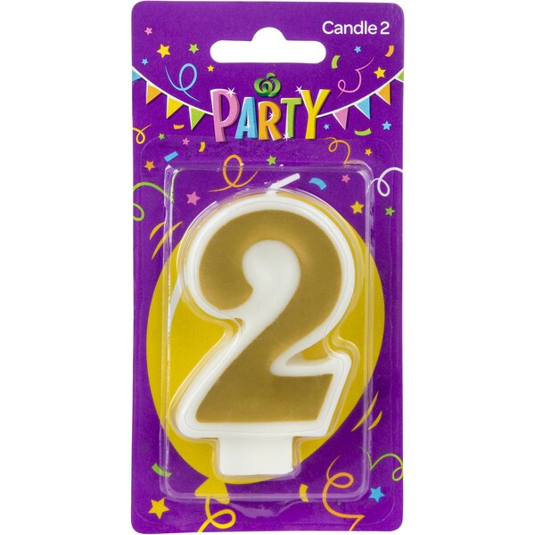 Woolworths Party Candle Metallics Number 2 Each