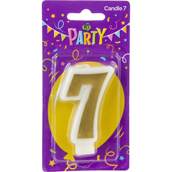 Woolworths Party Candle Metallics Number 7 Each