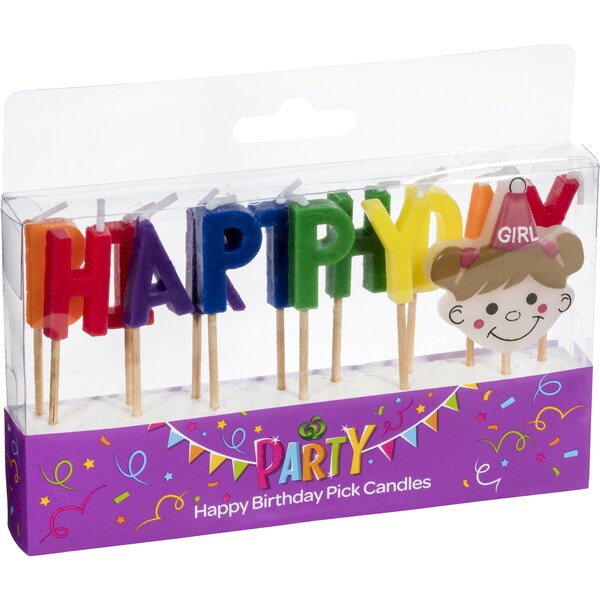Woolworths Party Candle Happy Birthday Face 14 Pack