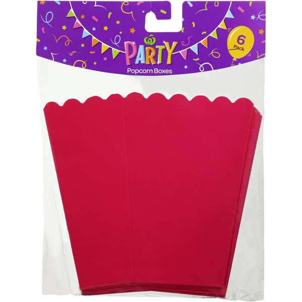 Woolworths Party Loot Bags Boxes Solid Colours 6 Pack