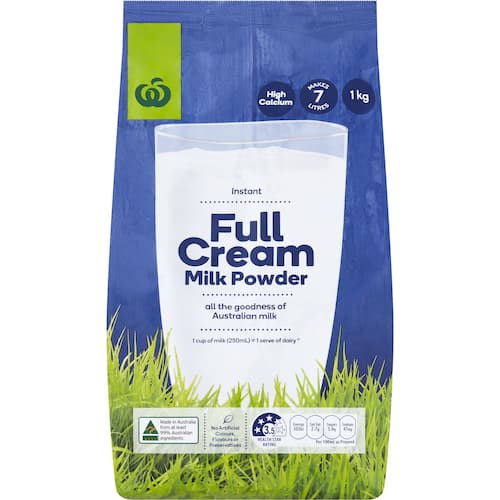 Woolworths Full Cream Milk Powder 1kg bunch