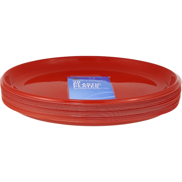 Woolworths Select Plastic Plates Red 20 Pack