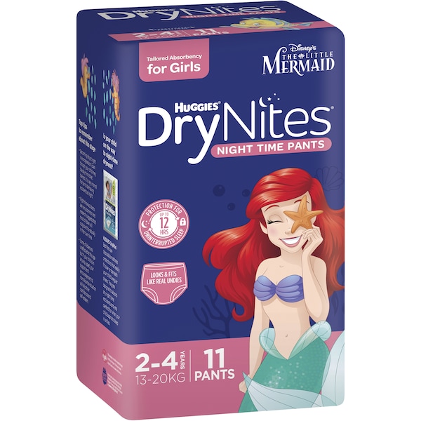 Huggies Drynites Pyjama Pants 2-4Yrs Girl 11 pack