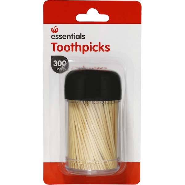 Woolworths Essentials Toothpicks With Holder 300pc