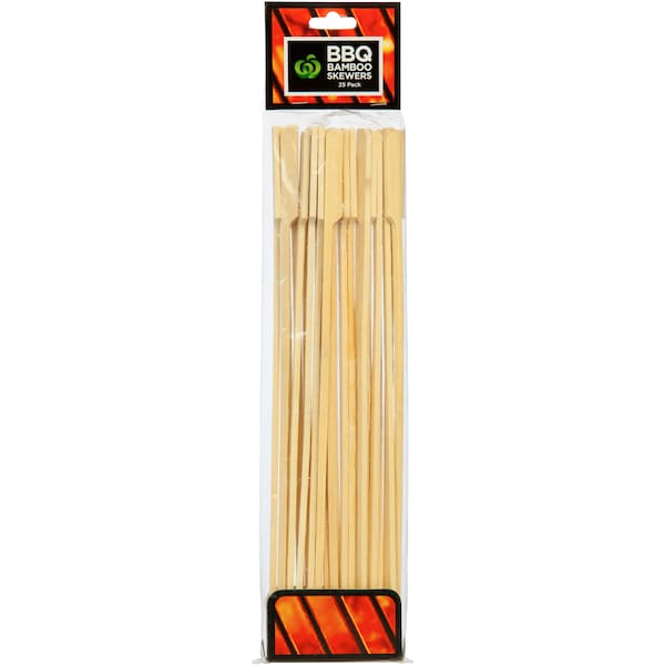 Woolworths Bbq Accessory Skewers Bamboo 30cm 25 Pack
