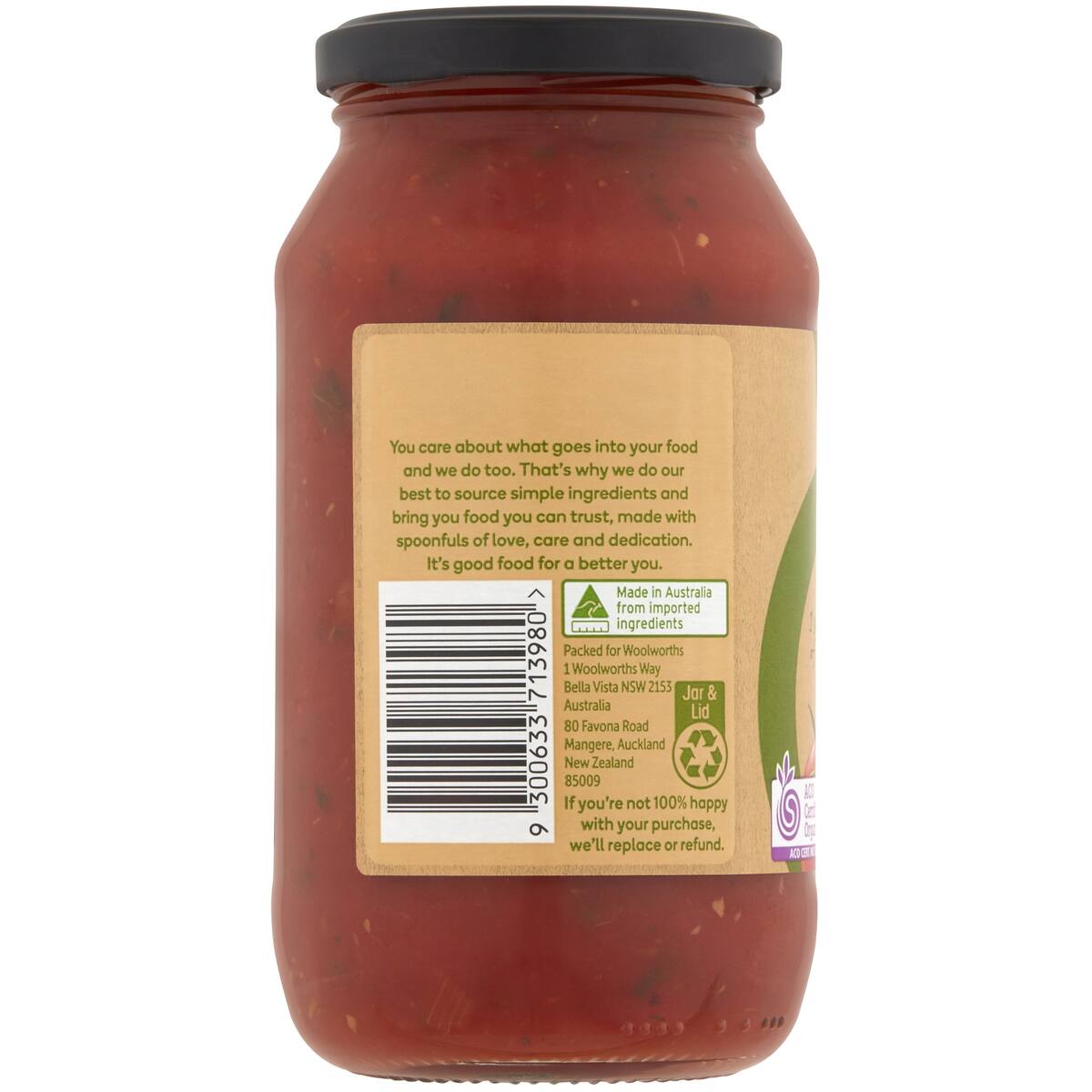 Macro Organic Pasta Sauce Chunky Tomato Garlic Basil 500g bunch
