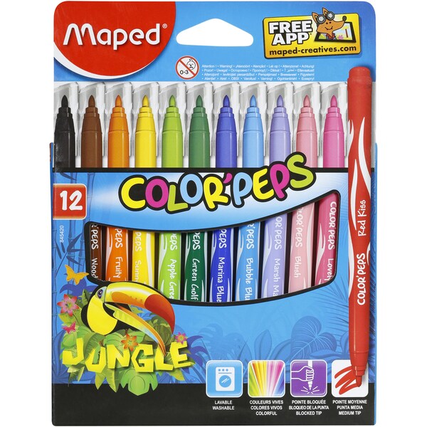 Maped Colour Peps Marker Jungle 12 pack