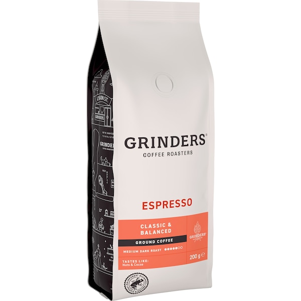 Grinders Espresso Ground Coffee 200g