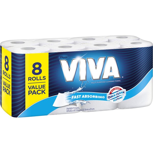 Viva White Paper Towel 8 x 60 pack