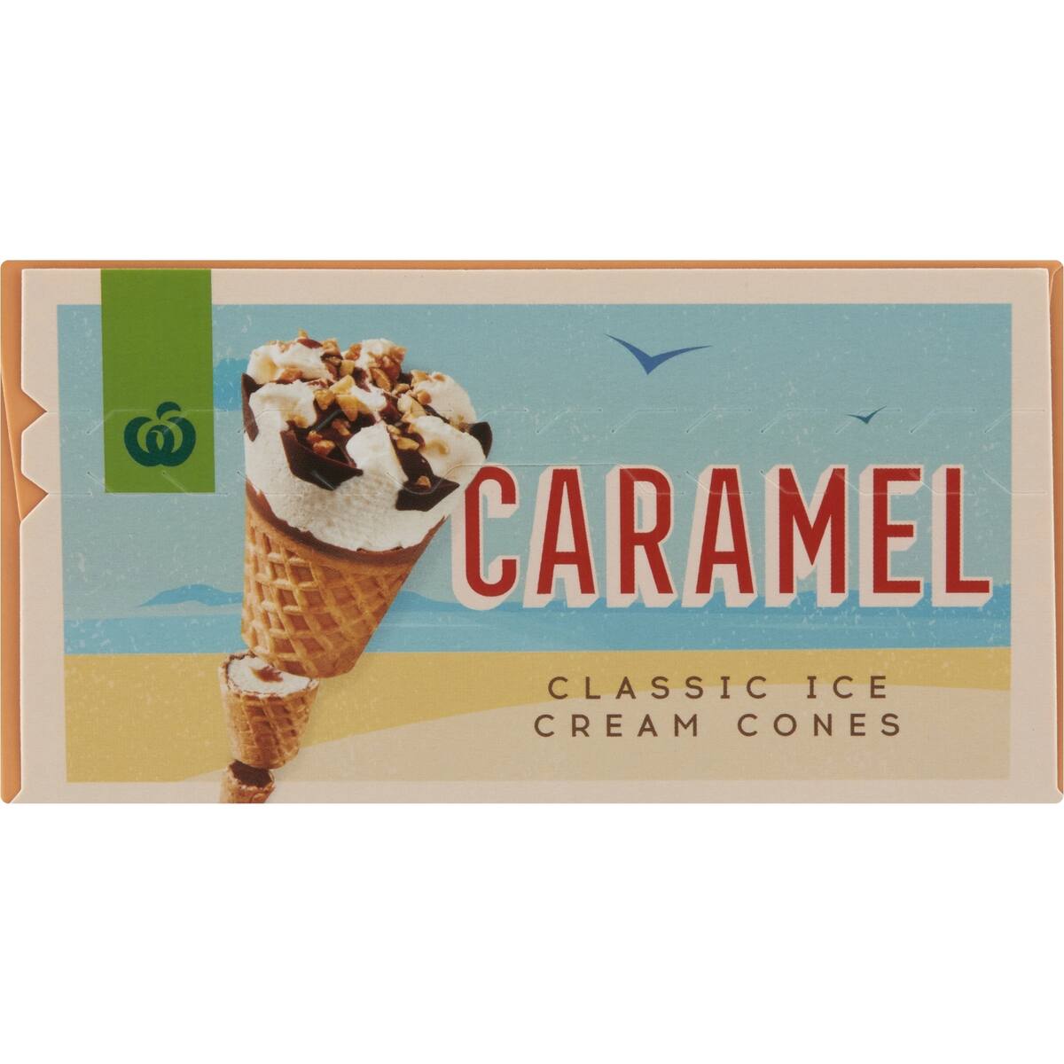 Woolworths Ice Cream Cones Caramel 475ml bunch
