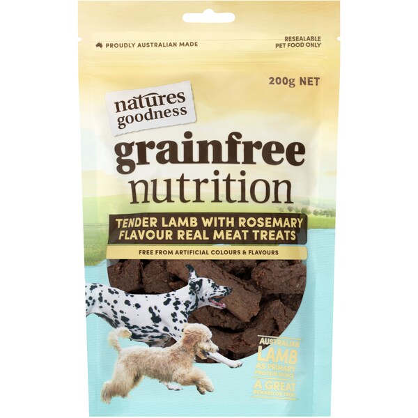 Natures Goodness Grain Free Tender Lamb With Rosemary Dog Treats 200g