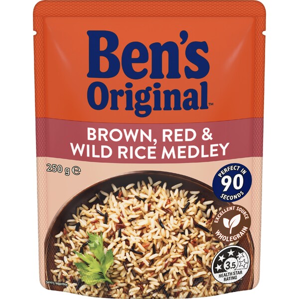 Ben's Original Brown, Red & Wild Rice Medley Microwave Rice Pouch 250g