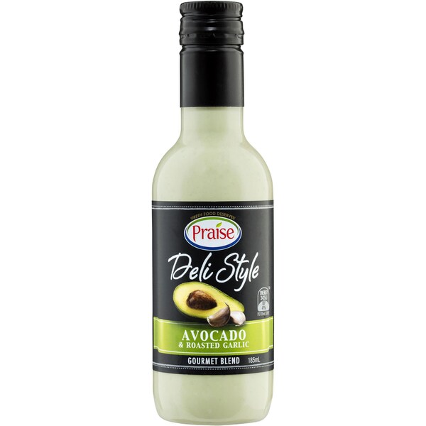 Praise Deli Style Salad Dressing Avocado & Roasted Garlic 185ml