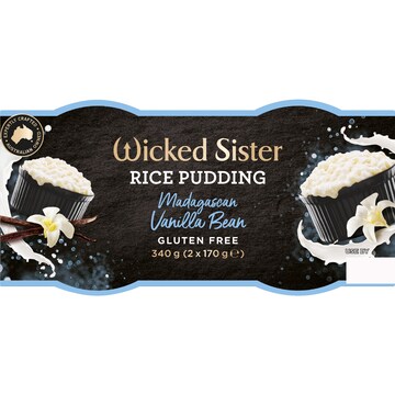 Wicked Sister Vanilla Bean Rice Pudding 170g x 2 pack | Woolworths
