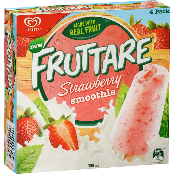 Streets Fruttare Fruit Smoothie Strawberry 4 Pack