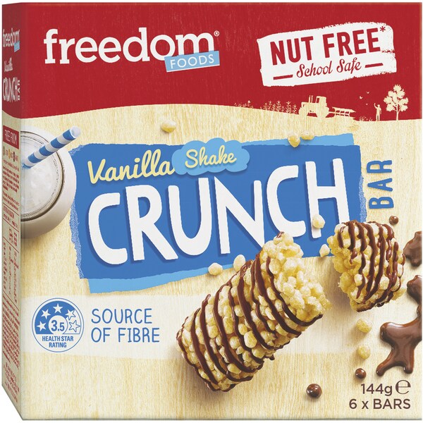 Freedom Foods Bar Vanilla Crunch 144g