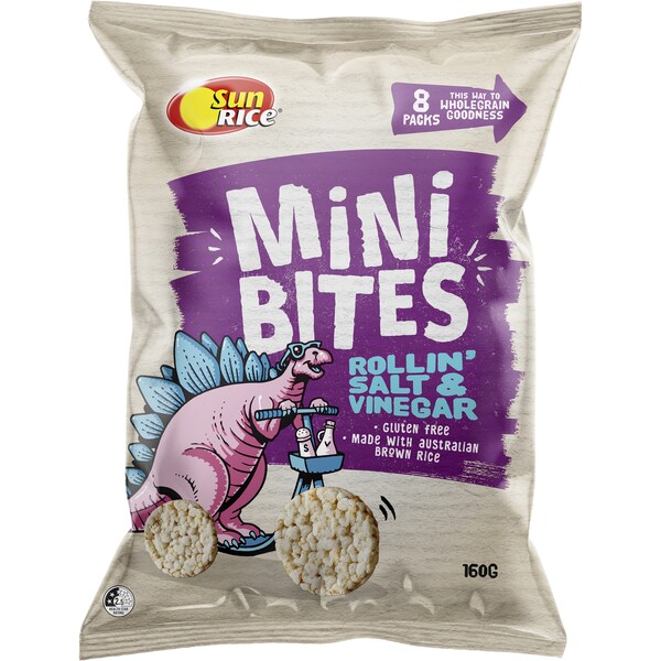 Sunrice Rice Snacks Salt & Vinegar Mini Bites 160G