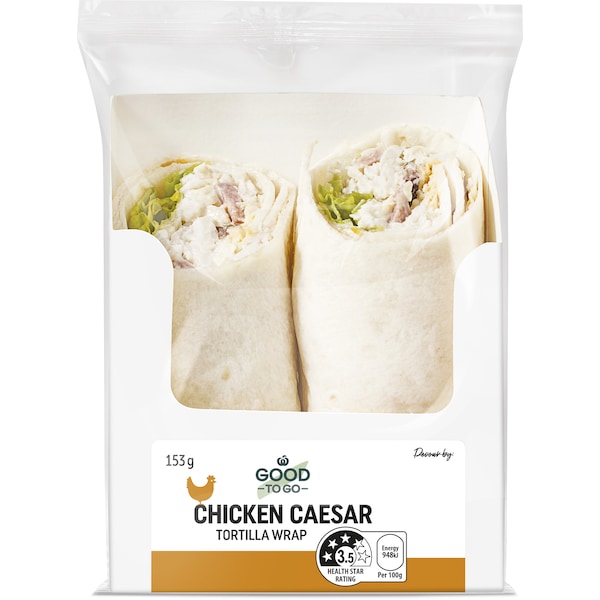 Woolworths Good To Go Chicken Caesar Tortilla Wrap 153g