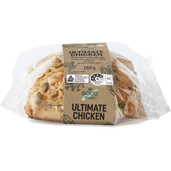 Woolworths Good To Go Ultimate Chicken Multi Seeded Roll 180g