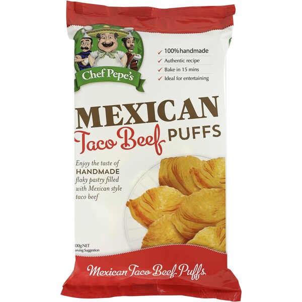 Pepe's Puffs Mexican Taco Beef 500g