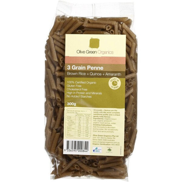 Olive Green Organics Penne Tri Grain 300g