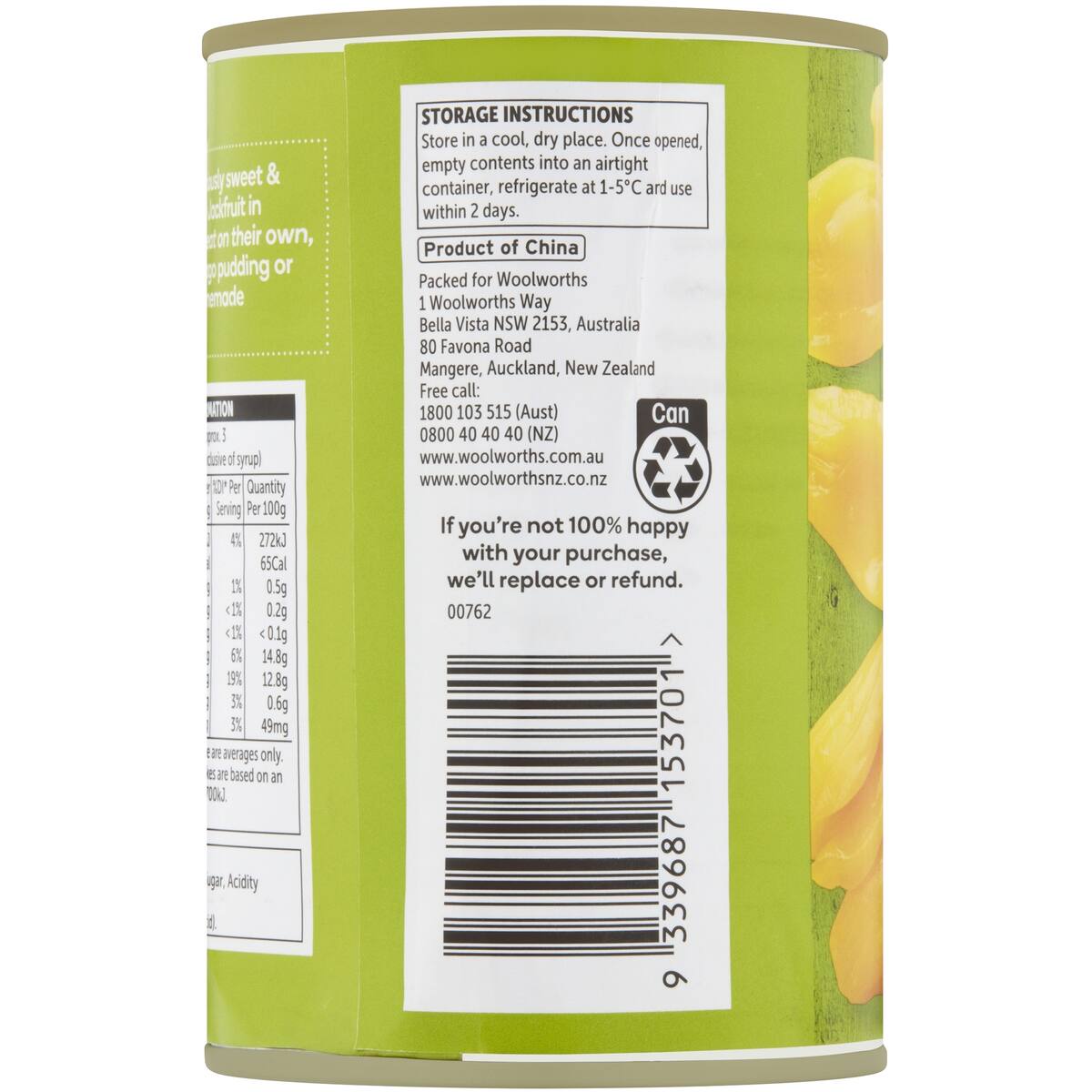 Woolworths Canned Yellow Jackfruit 425g bunch