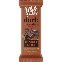 Well Naturally Bar Sugar Free Dark 90g – Woolworths