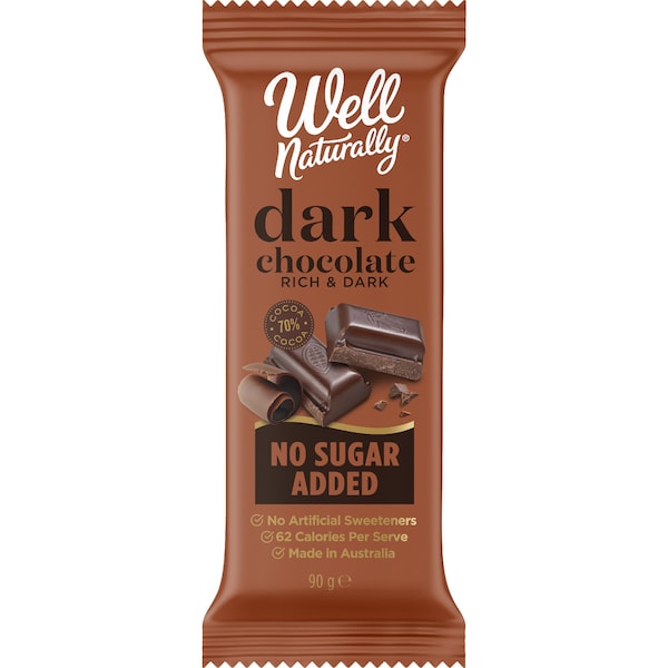 Well Naturally Bar Sugar Free Dark 90g
