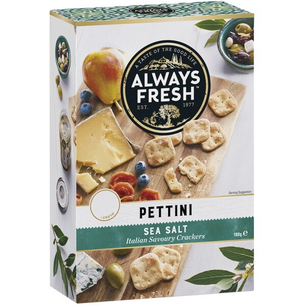 Always Fresh Cracker Pettini Sea Salt 180g
