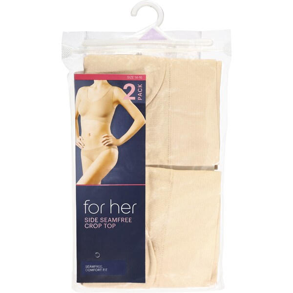 For Her Side Seamfree Crop Top 14-16 2 Pack