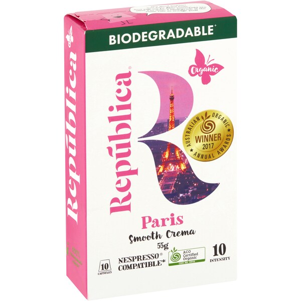 Republica Organic Coffee Capsules Paris 10 Pack