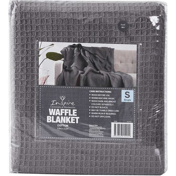 Inspire Waffle Blanket Cotton Single Assorted Each
