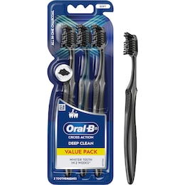 Oral-B Cross Action Charcoal Manual Toothbrush 3 pack – Woolworths