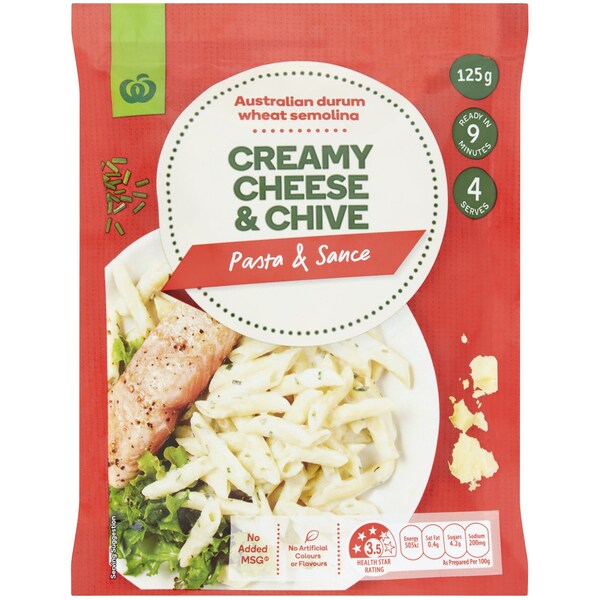 Woolworths Creamy Cheese & Chives Pasta 125g