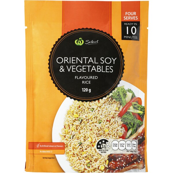 Woolworths Oriental Soy & Vegetable Rice 120G