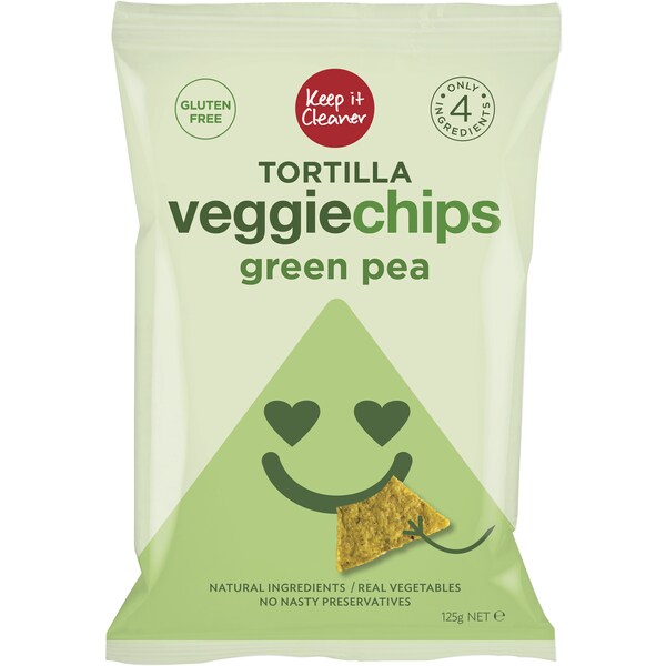 Keep It Cleaner Tortilla Veggie Chips Green Pea 125g