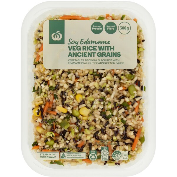 Woolworths Soy Edamame Veg Rice With Ancient Grains 300g