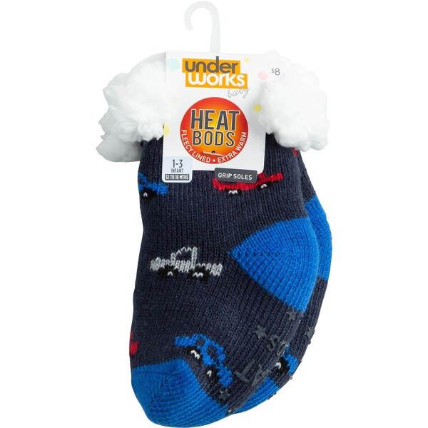 Underworks Infants Heat Bods Sherpa Socks Blue Each