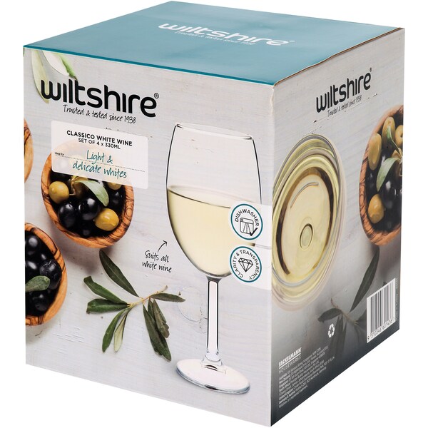Wiltshire Classico White Wine Glasses 330ml 4 Pack